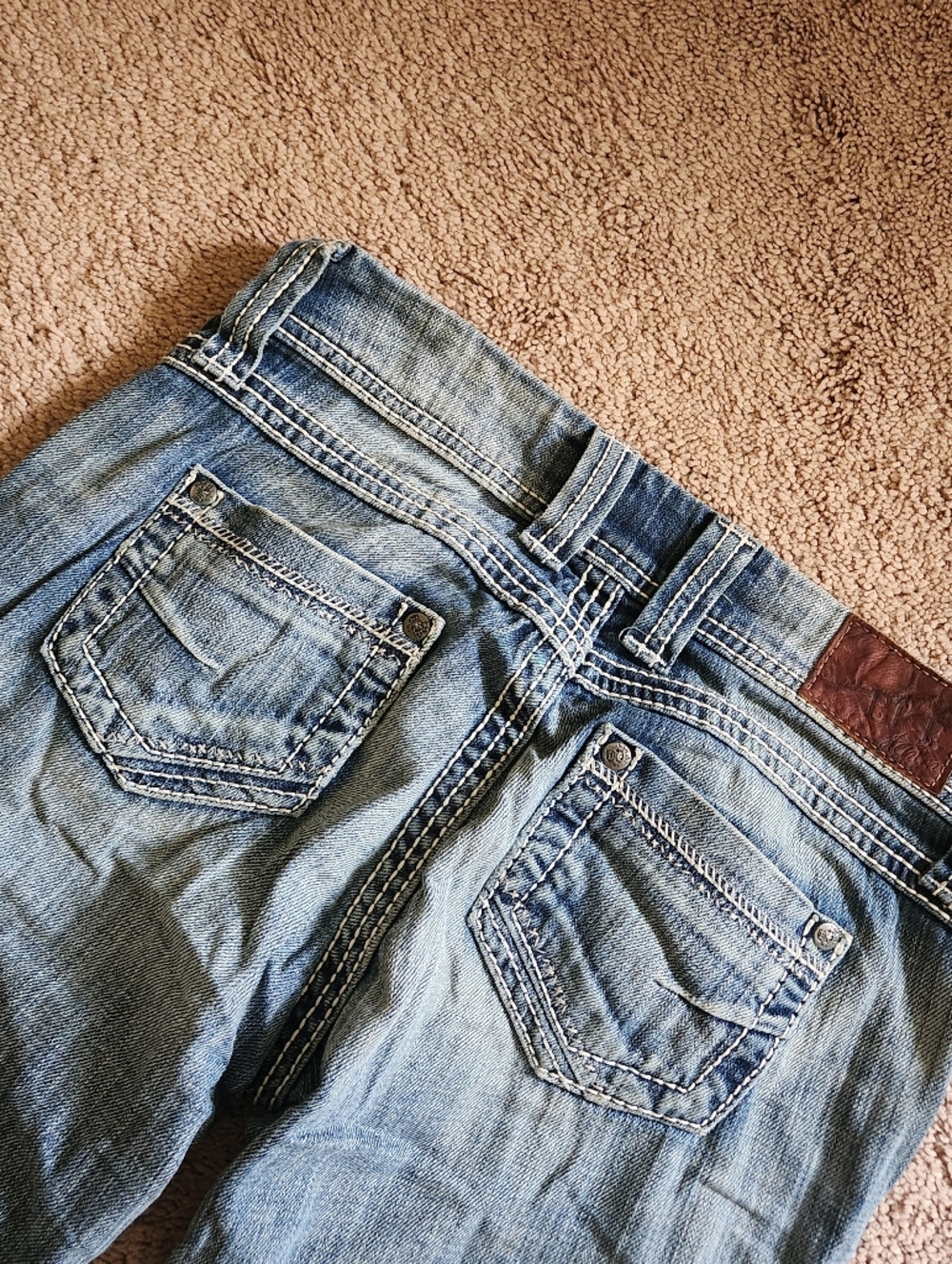 Y2K BKE Stella Ultra Low Rise Bootcut Vtg Jeans 25L Light Wash Rodeo Western - Picture 6 of 7